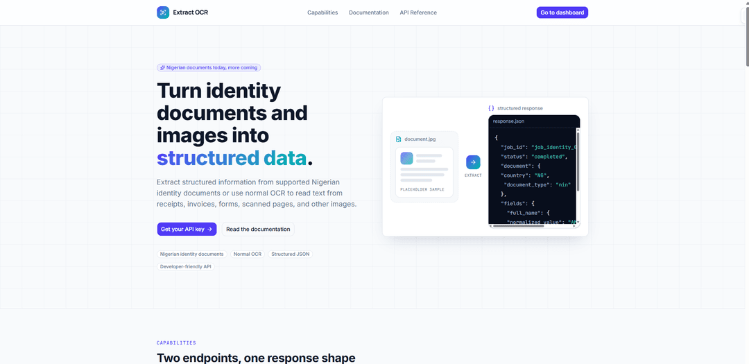 Extract OCR – Identity Document & Image OCR API